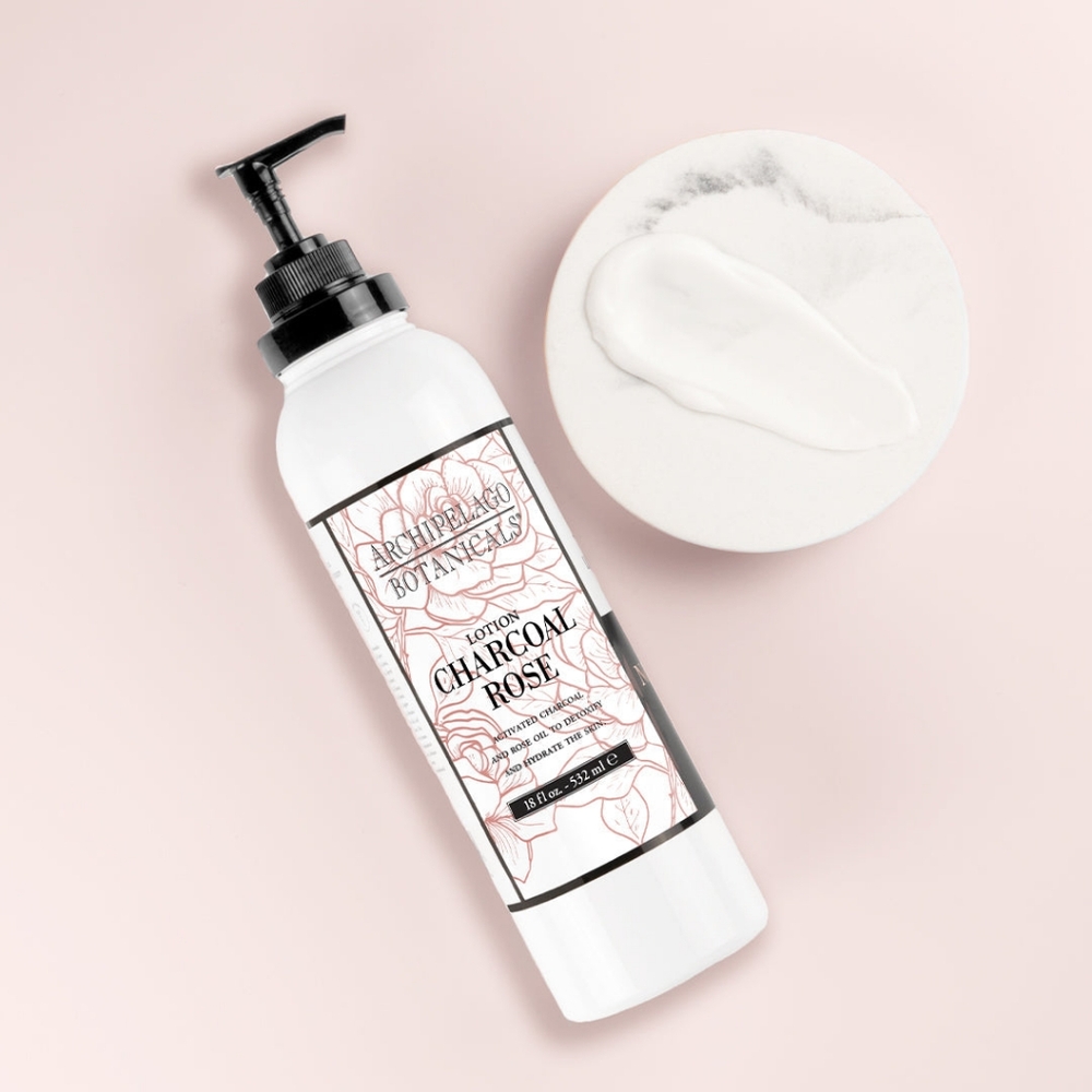 NEW Archipelago Charcoal Rose Body Lotion - dented bottle. - Picture 6 of 7